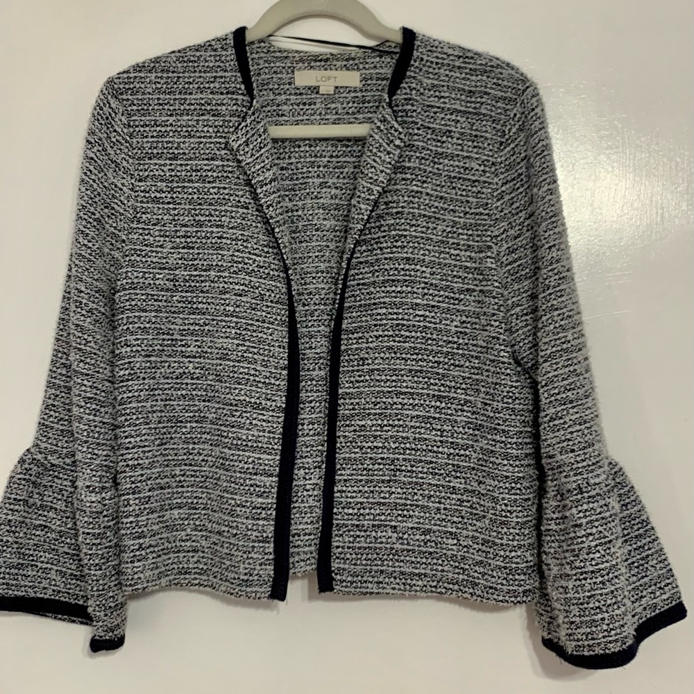 Loft Blue Blazer with Bell Sleeves
